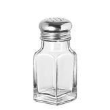 Libbey Glass 2 Oz Salt / Pepper Shaker w/ Stainless Steel Tops