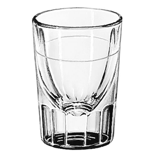 Libbey Fluted Lined 2 oz Whiskey Glass w/ 7/8 Oz. Cap Line
