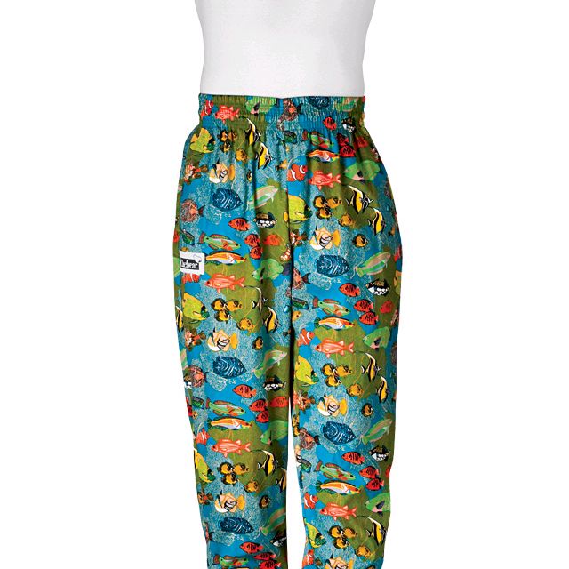 Chefwear&reg; Large Tropical Fish Baggy Chef Pants