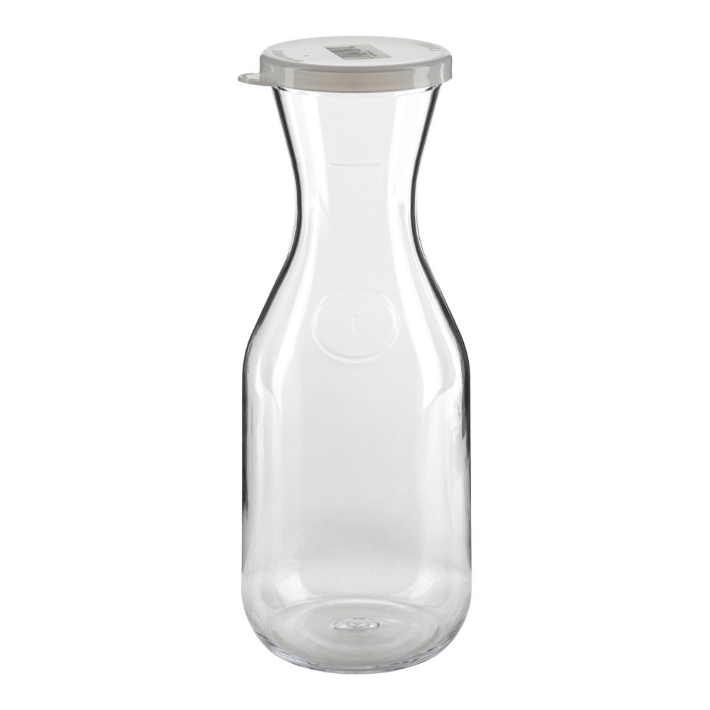 Cambro Clear Camwear&reg; Camliter&reg; 1 L Decanter w/ Lid