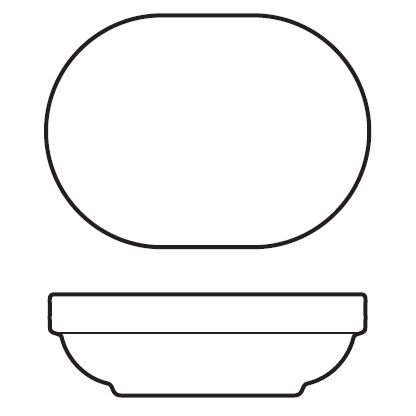 Homer Laughlin China Undecorated Stacking 5 oz Oval Healthcare Bowl