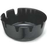 Tablecraft Black Plastic Classic Deep Well 4-1/4" Round Ashtray