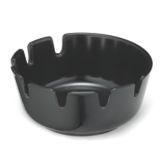 Tablecraft Black Plastic Classic 4-1/4" Round Deep Well Ashtray