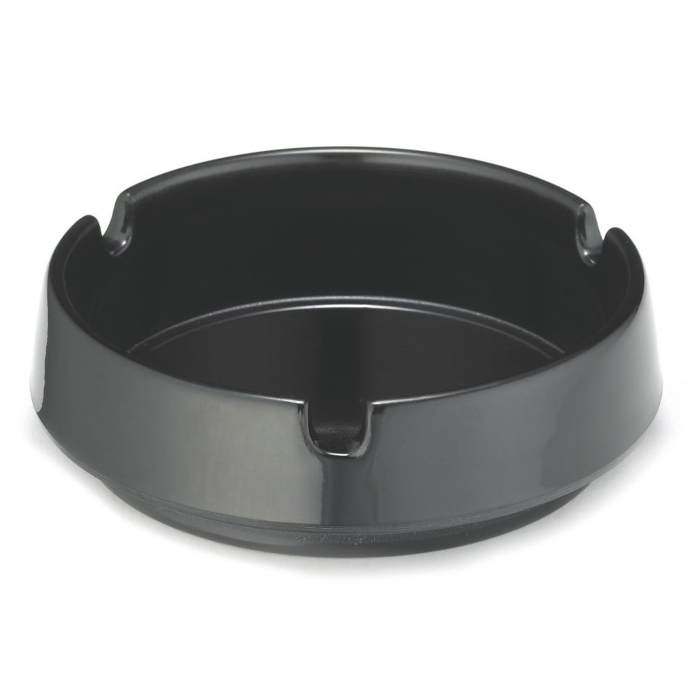Tablecraft Black Plastic 4" Round Stacking Ashtray