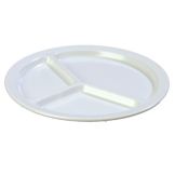 Carlisle&reg; Kingline 3-Compartment Dinner Plate, White