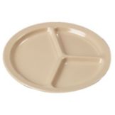 Carlisle&reg; Kingline Tan 3 Compartment Dinner Plate