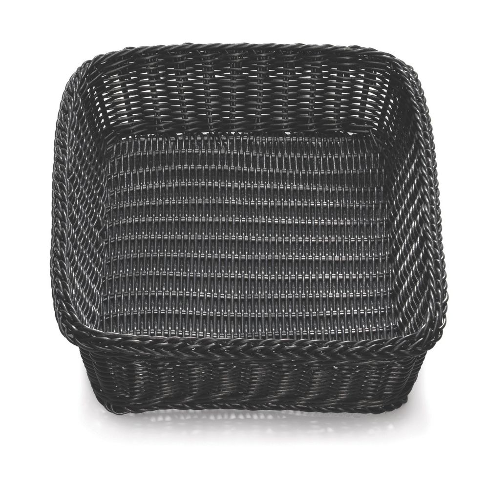 Tablecraft Ridal Collection&trade; Square Black Hand-woven Basket