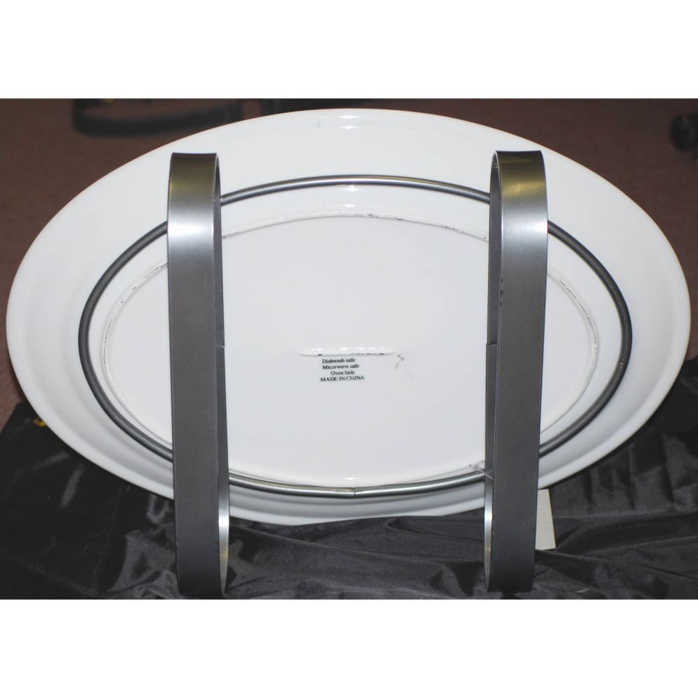 Display Stand w/ Oval Porcelain Platter