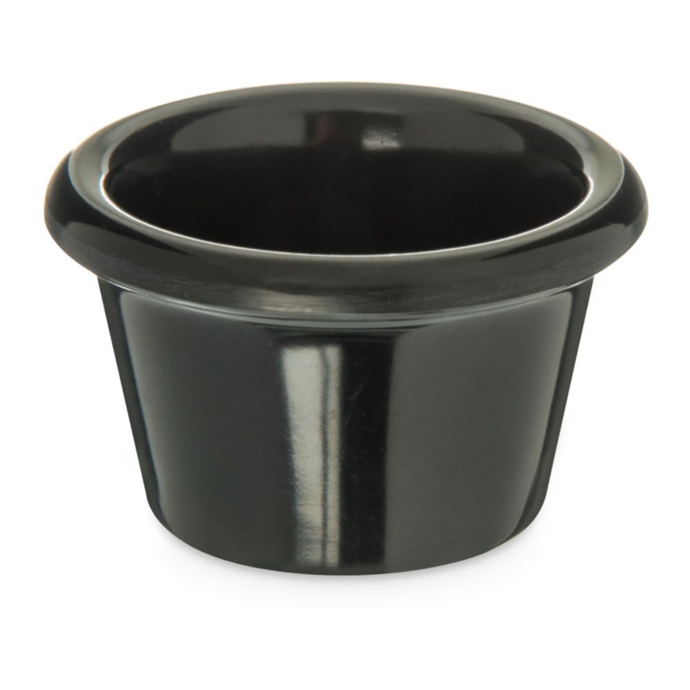 Carlisle&reg; Black, 1.5 oz Smooth Melamine Ramekin