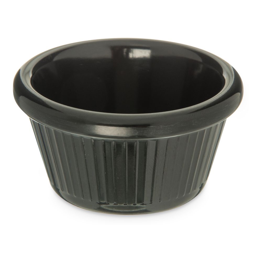 Carlisle&reg; Fluted Melamine Ramekin, Black, 2 oz