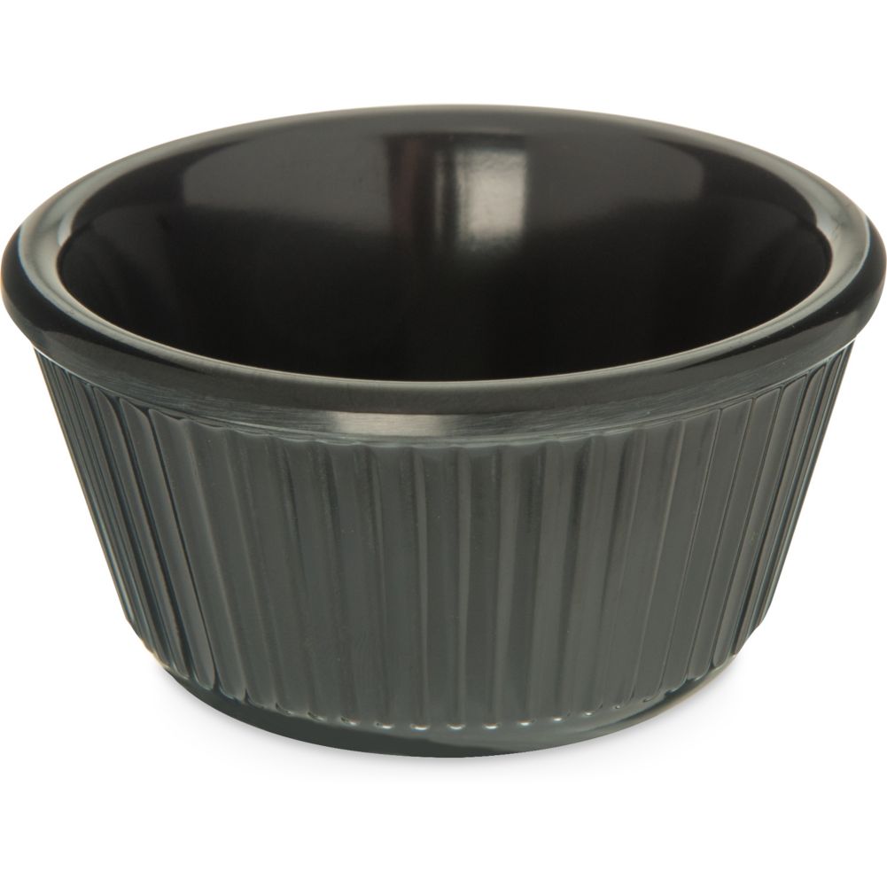 Carlisle&reg; Fluted Melamine Ramekin, Black, 4 oz