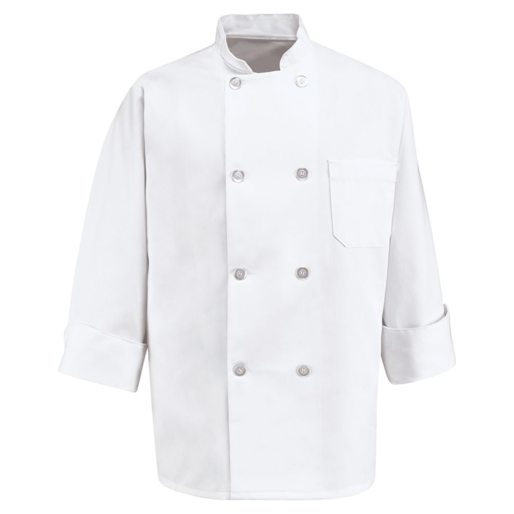 VF Imagewear 0403WH-RG-M White Medium Double Breasted Chef Coat