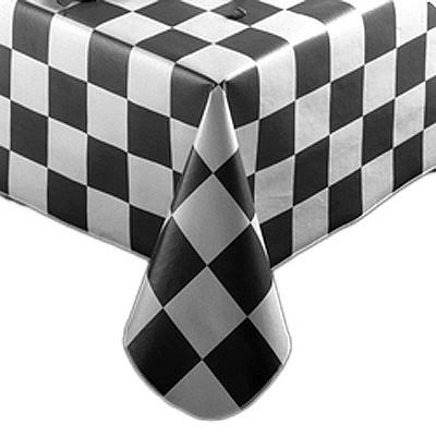 Marko&reg; Fashion&trade; Black Checkered Flag Tablecloth