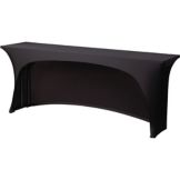 Black Flame-Retardant Contour Cover for 30 x 72 Banquet Table