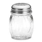 Tablecraft 6 Oz Swirl Plastic Shaker with Perforated Chrome Plated Top