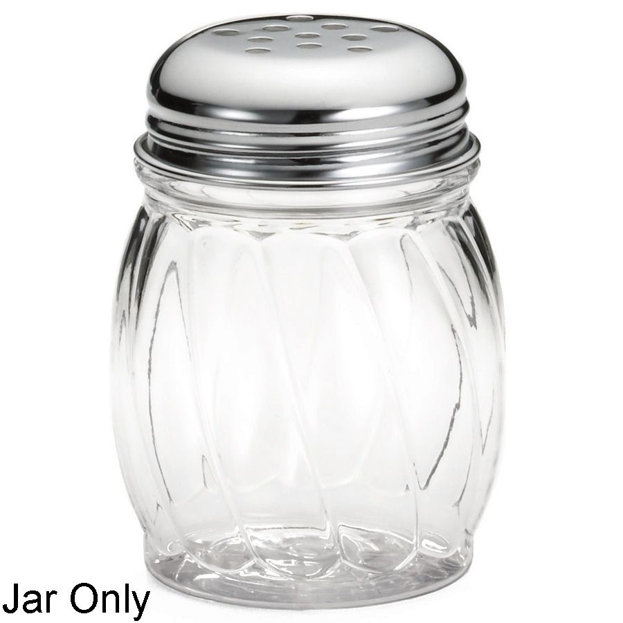 Tablecraft 6 Oz Clear Swirl Plastic Shaker Jar without  Lid