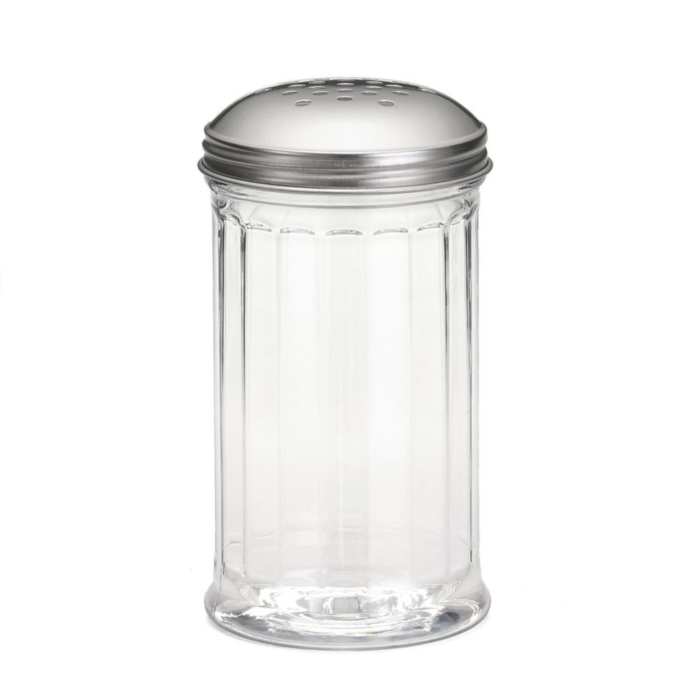 Tablecraft 12 Oz. Plastic Cheese Shaker with Perforated S/S Top