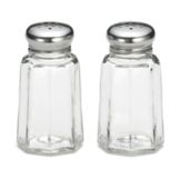 Tablecraft 1 Oz Round Glass Salt & Pepper Shakers with S/S Tops