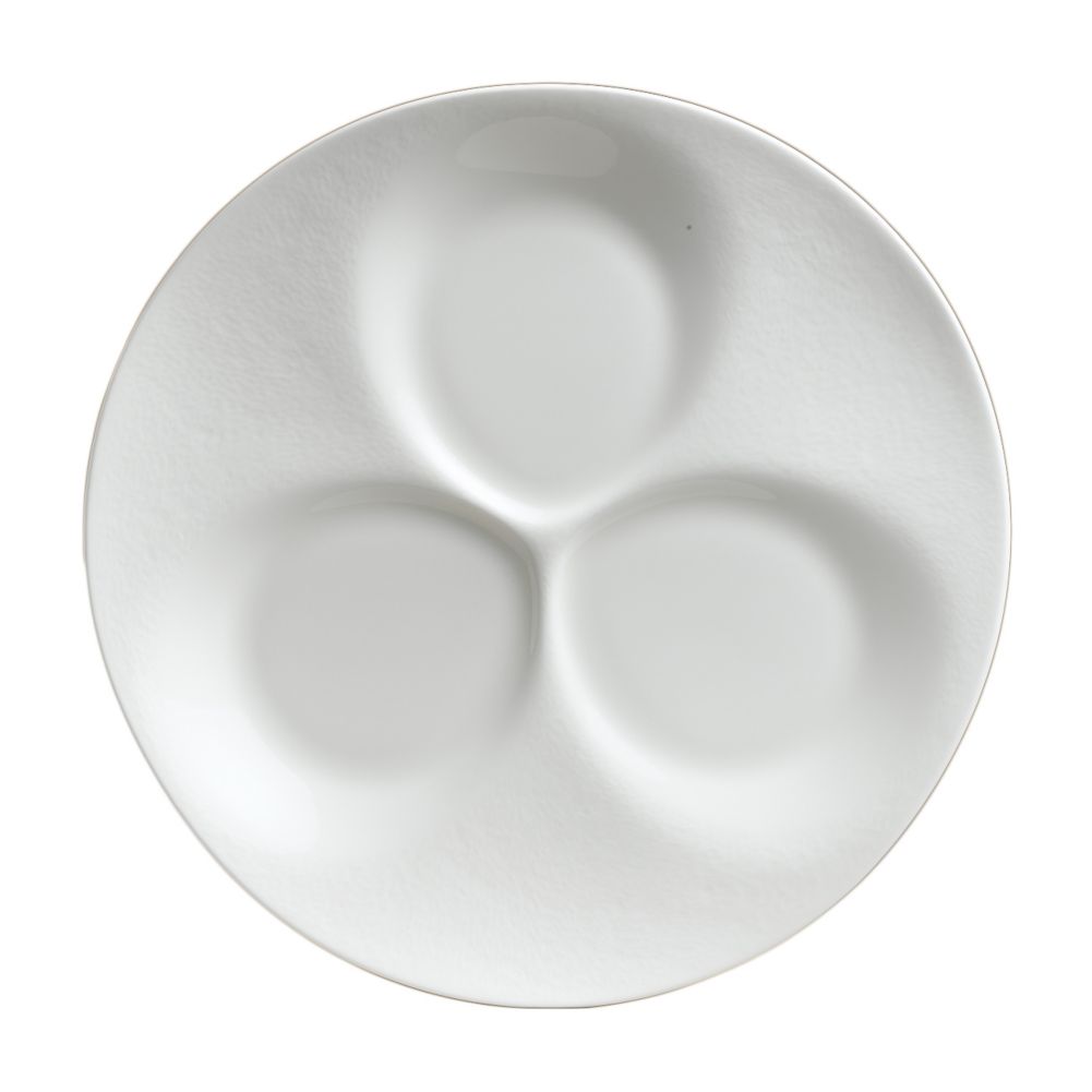 Steelite Narumi Elliptica Round 3-Compartment Plate