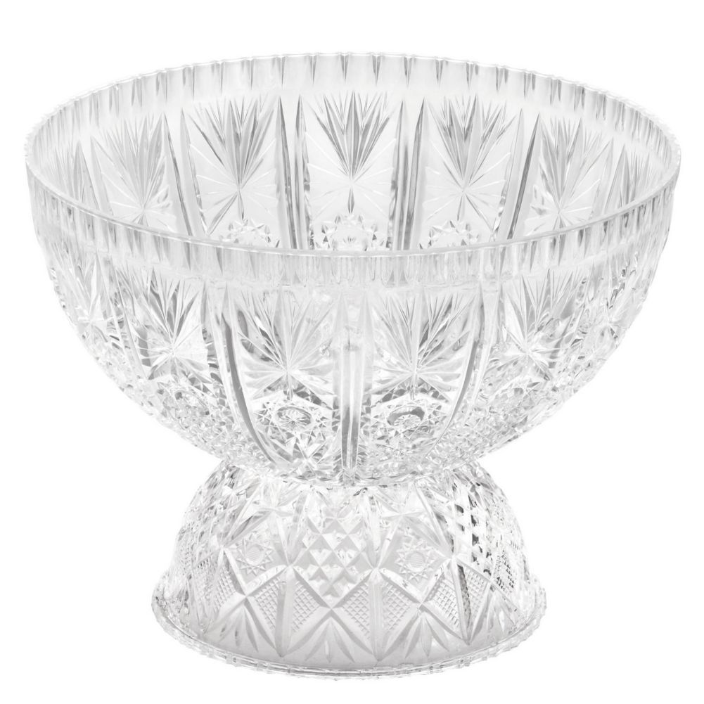 Tablecraft Crystalware 12 Qt 11" H Crystal Design Punch Bowl