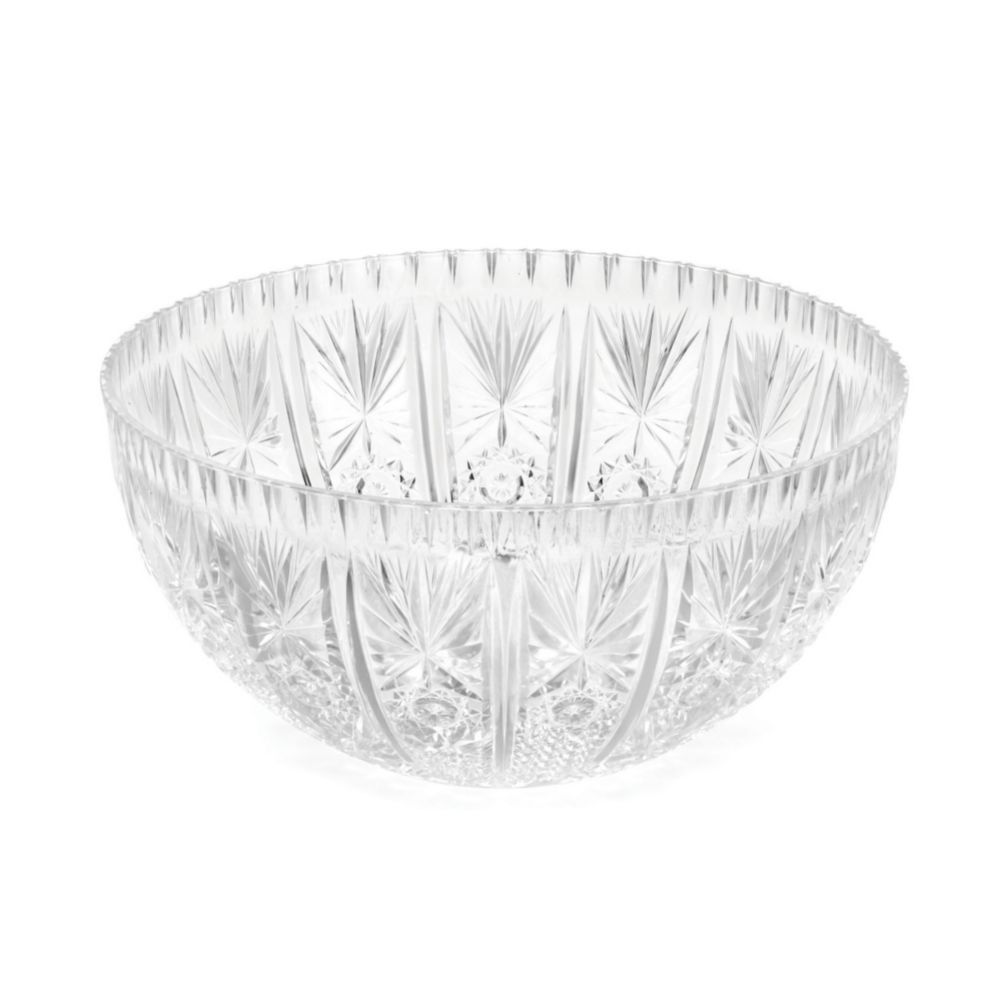 Tablecraft Crystalware 12 Qt 7"H Crystal Design Punch Bowl