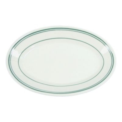 Homer Laughlin China Green Band Oval 10" Platter