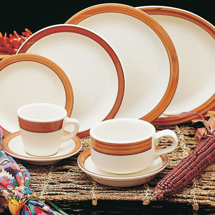 Homer Laughlin China Bavarian Brush Narrow Rim 6&frac12;" Plate