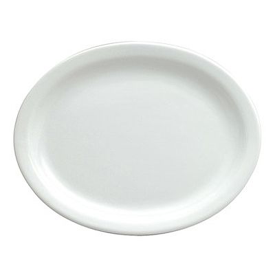 Oneida Rego Bright White Narrow Rim Oval Platter, 9&frac34;"