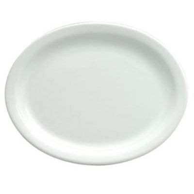Oneida Rego Bright White Narrow Rim Oval Platter, 13-1/8"