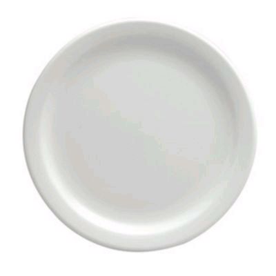 Oneida Rego Bright White Narrow Rim Plate, 10-3/8"