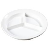 Carlisle&reg; White Kingline 3 Compartment Plate