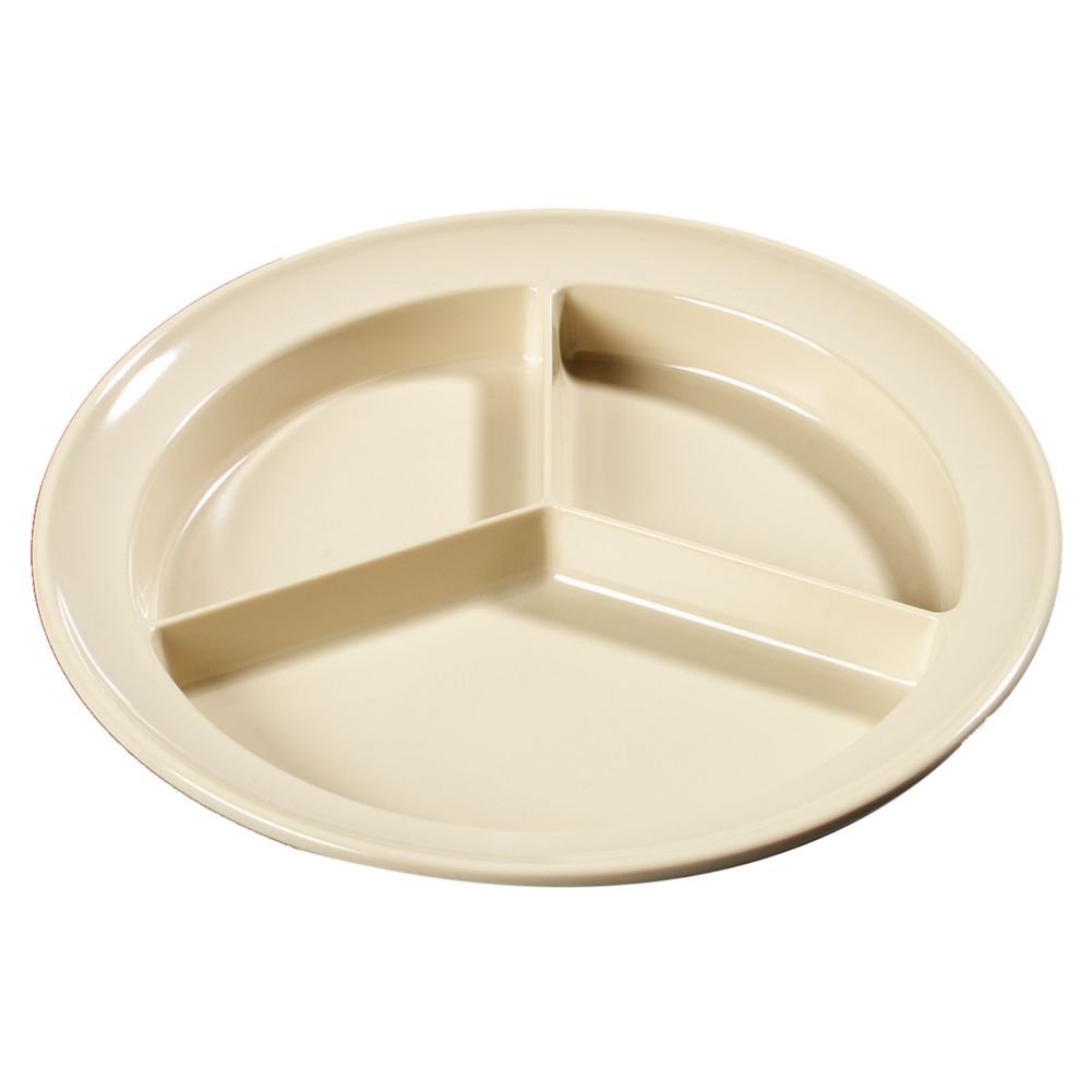 Carlisle&reg; Kingline 3 Compartment Plate, Tan