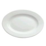 Oneida Delco Ceramicor Bright White Oval Rolled Edge Platter, 13"