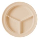 Three Compartment Plate, Undecorated Sahara, 8-3/4"