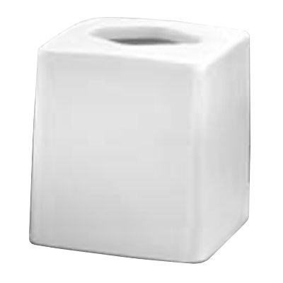 Boutique Tissue Box Holder, White, 5 -3/8"