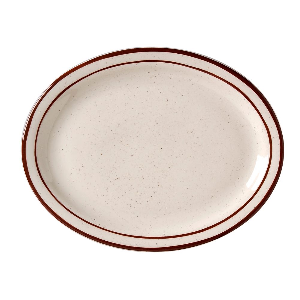 Vertex&reg; China Caravan Brown Speckled Double Band 9-1/2In. Platter
