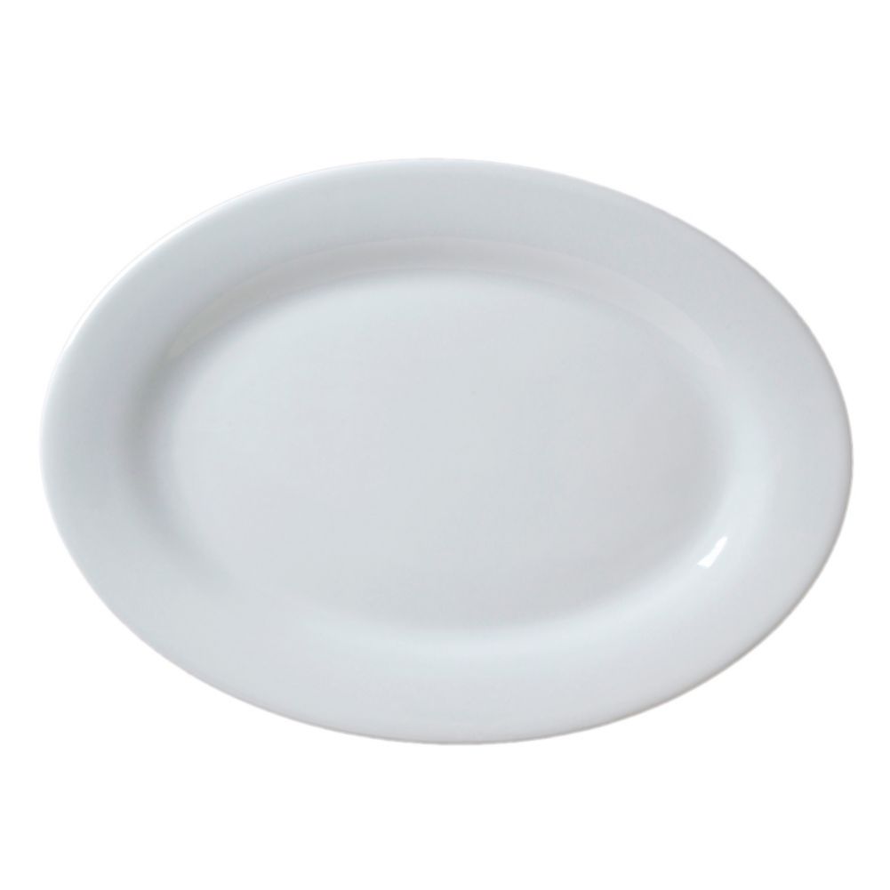 Vertex&reg; Market Buffet Collection White 15 In. Rolled Edge Platter