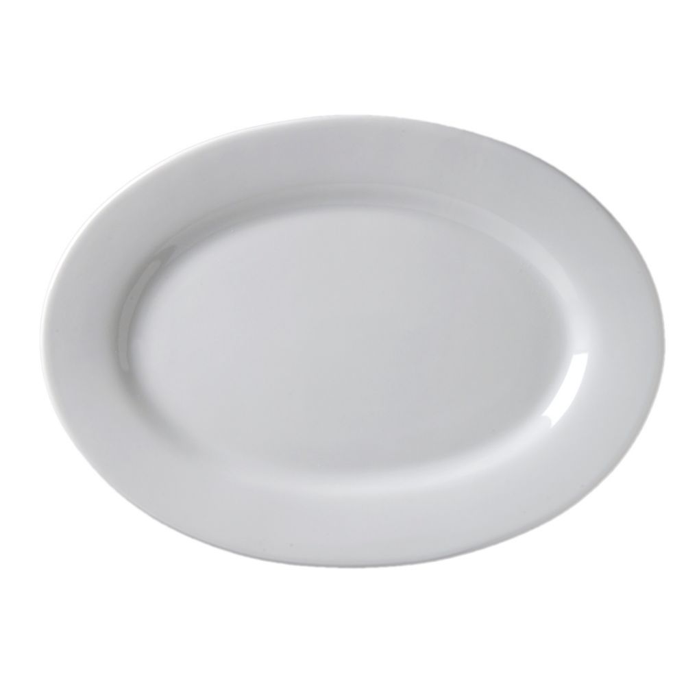 Vertex&reg; Market Buffet Collection White 18 In. Rolled Edge Platter