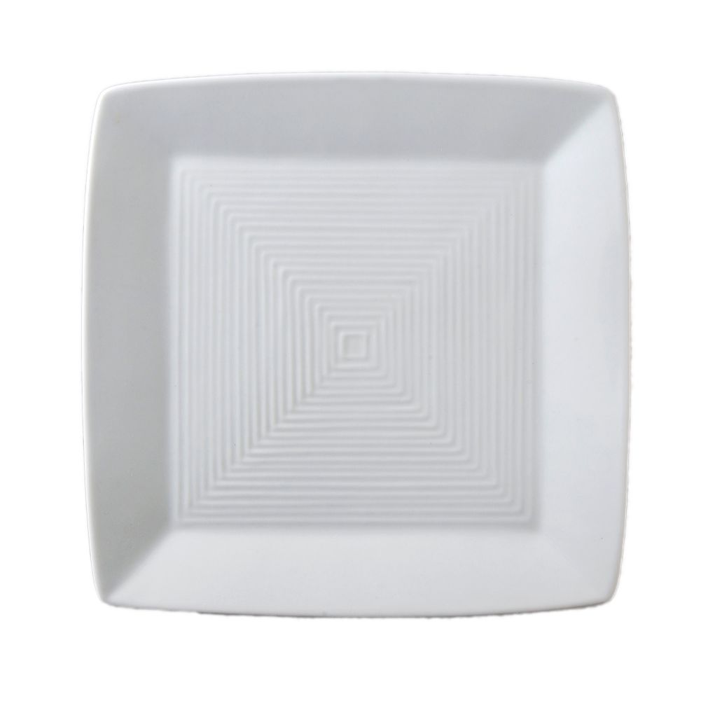 Vertex&reg; China Signature White 6" Square Embossed Plate