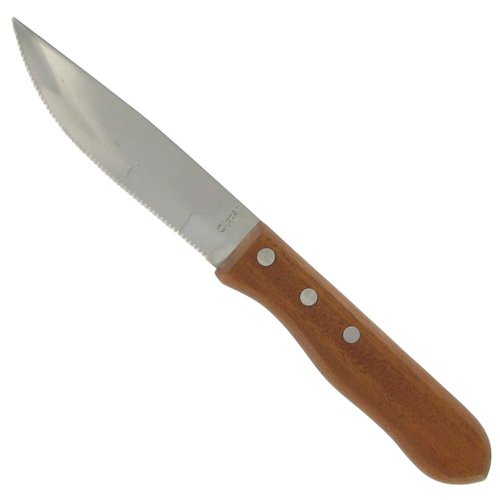 Wood Handled Jumbo Pointed Tip Steak Knife