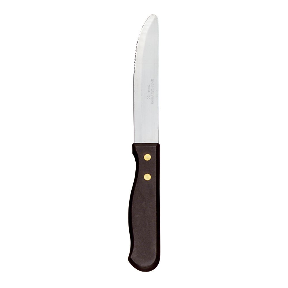 Beef Baron S/S Rounded Tip 10" Steak Knife w/ Black Poly Handle