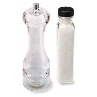 Olde Thompson Mercury Clear Acrylic 7" Salt Mill with Salt Refill