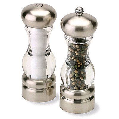 Olde Thompson Del Norte Clear Acrylic Peppermill & Salt Shaker Set