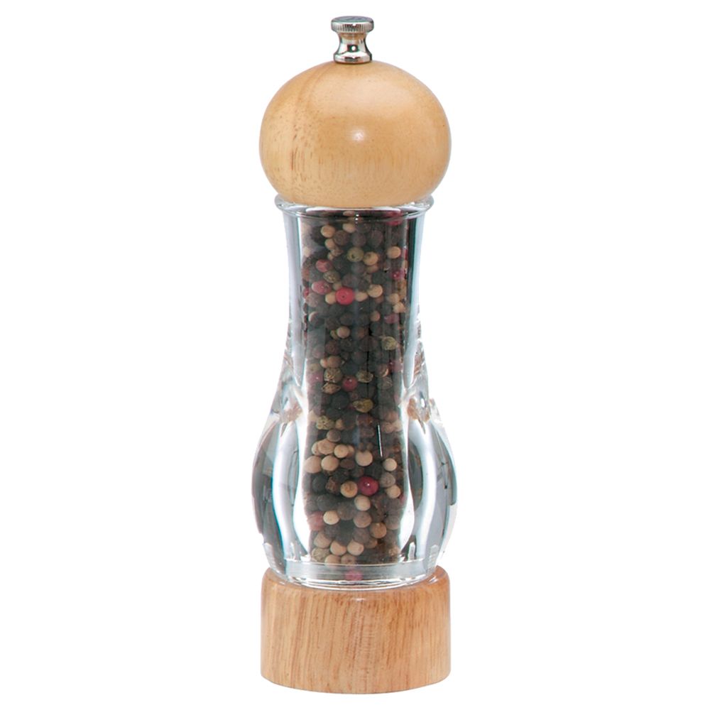 Chef Specialties Clear / Natural 7&frac12;" Vanguard Pepper Mill