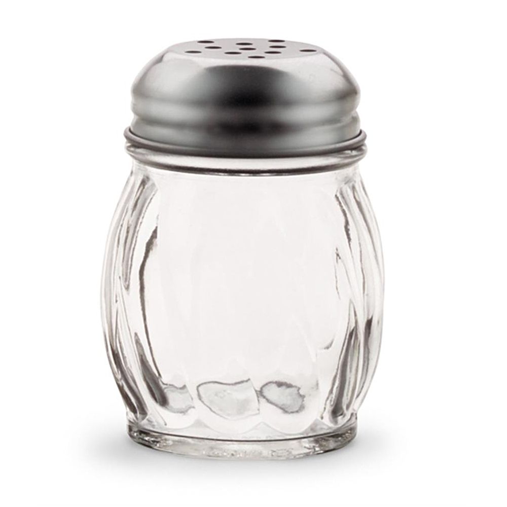 Traex&reg; 6 Oz Perforated Top Americana Swirl Glass Cheese Shaker