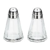 Tablecraft Paneled Glass Salt & Pepper Shakers with Chrome Tops