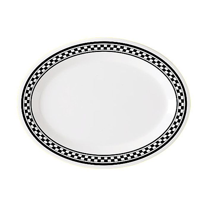 G.E.T. Diamond Chexers&trade; 12 x 9" Oval Melamine Platter