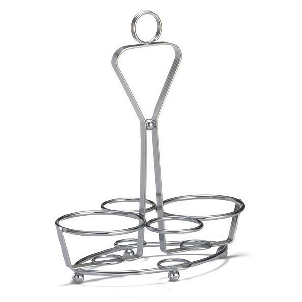 Tablecraft 4-Ring Chrome Plated Combo Condiment Rack