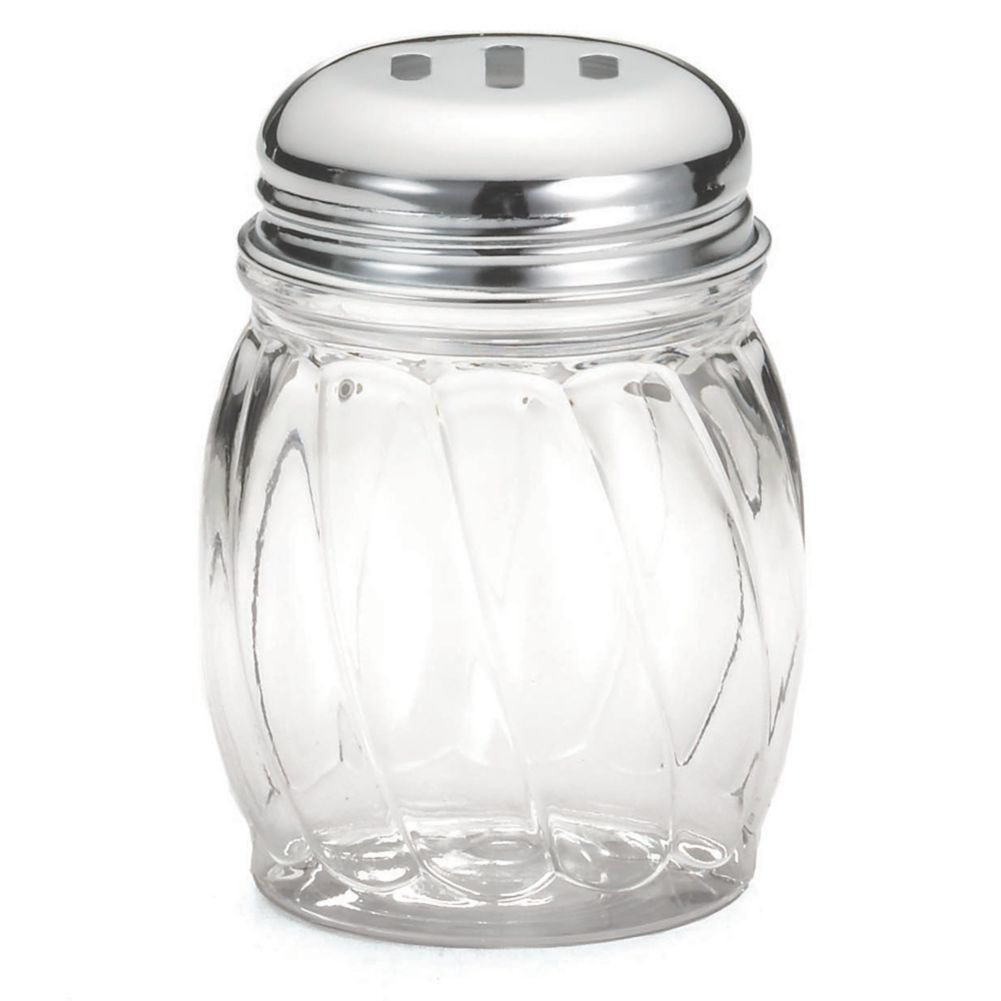 Tablecraft Swirl Plastic 6 Oz Shaker w/ Slotted Chrome Plated Top