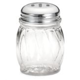 Tablecraft Swirl Plastic 6 Oz Shaker w/ Slotted Chrome Plated Top